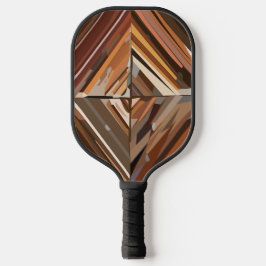 Palas De Pickleball Patrón de madera de diamante geométrico moderno