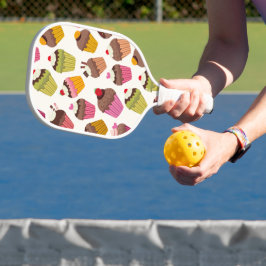 Palas De Pickleball Patrón de magdalena, patrón de muffin, chocolate, 