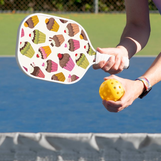 Palas De Pickleball Patrón de magdalena, patrón de muffin, chocolate,  (in situ)