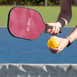 Palas De Pickleball Patrón de malla geométrica de luz rosa personaliza