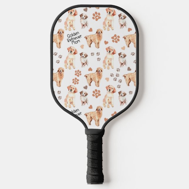 Palas De Pickleball Patrón de mamá de Golden Retriever (Anverso)