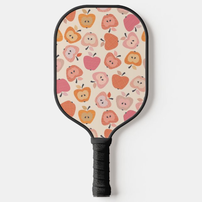 Palas De Pickleball Patrón de manzana rosa y naranja (Anverso)
