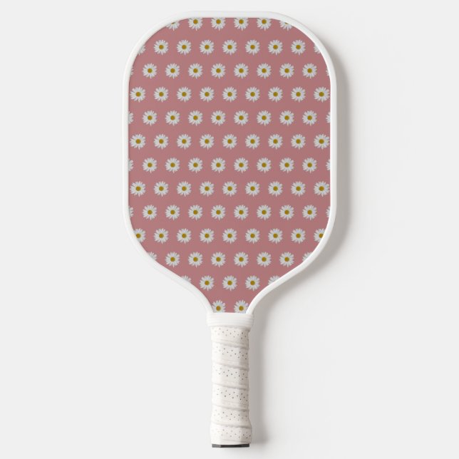Palas De Pickleball Patrón de margarita bohemio Rosa (Anverso)