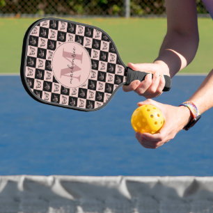 Palas De Pickleball Patrón de mariposa rosa y negra controlado por per