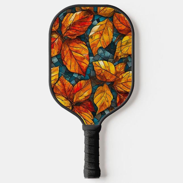 Palas De Pickleball Patrón de mosaico de otoño (Anverso)