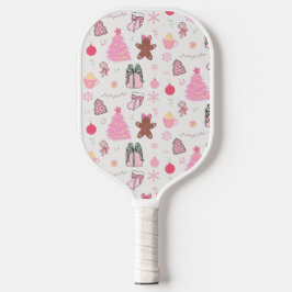 Palas De Pickleball Patrón de Navidades rosados