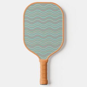 Palas De Pickleball Patrón de onda geométrica turquesa moderna