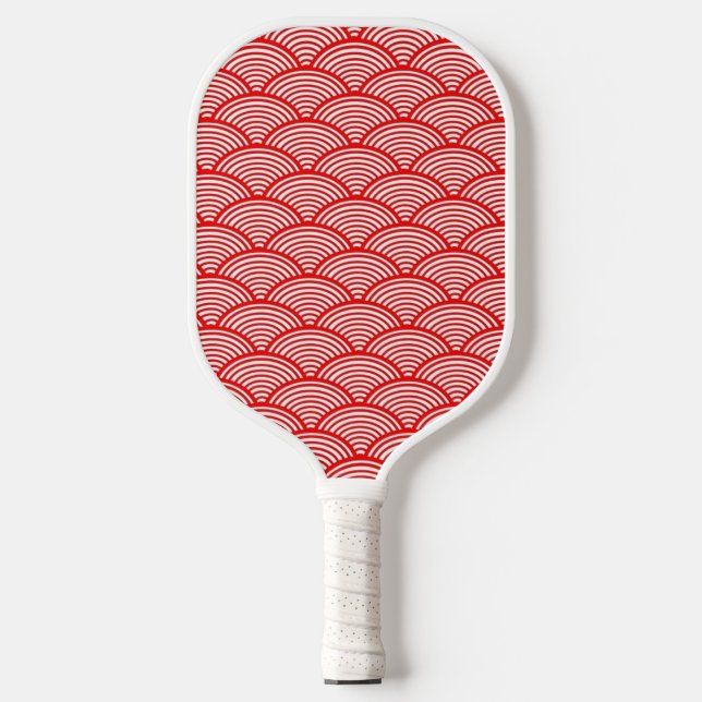 Palas De Pickleball Patrón de ondas japonesas rojas (Anverso)