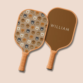 Palas De Pickleball Patrón de oso kawaii