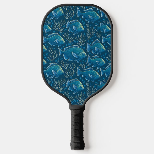 Palas De Pickleball Patrón de peces azules (Anverso)