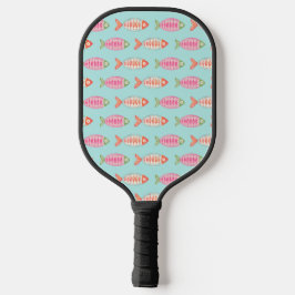 Palas De Pickleball Patrón de peces de verano costero colorido