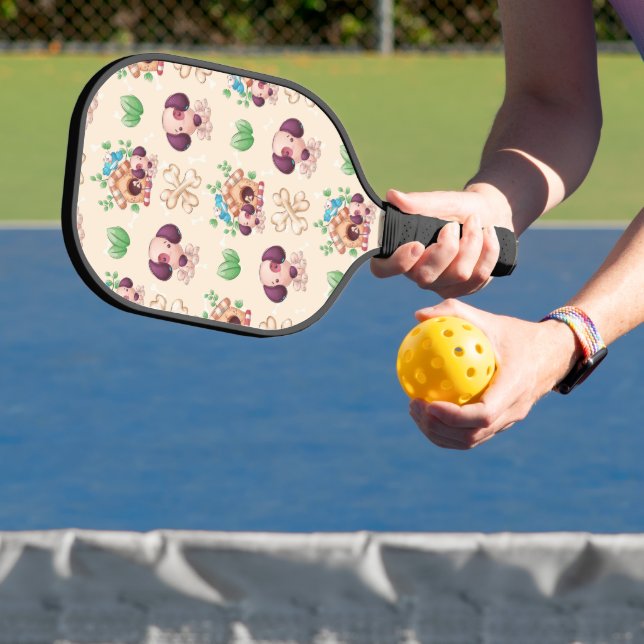 Palas De Pickleball Patrón de perro adorable  (in situ)