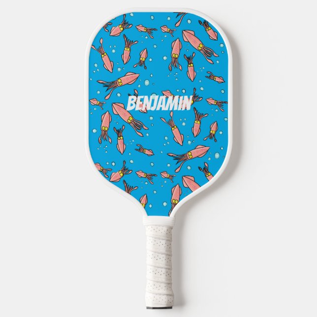 Palas De Pickleball Patrón de personalizado de calamar rosa gracioso (Anverso)
