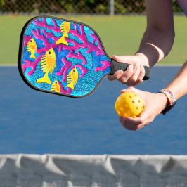 Palas De Pickleball Patrón de pescado tropical sin foco