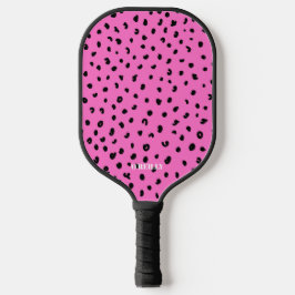 Palas De Pickleball Patrón de piel animal de leopardo rosa y negro