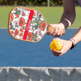 Palas De Pickleball Patrón de Poppies Rojos Personalizado
