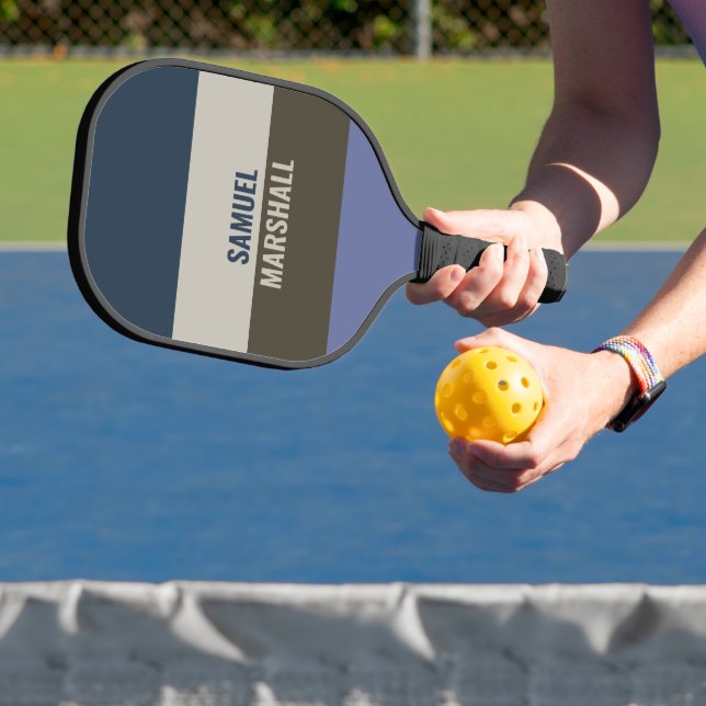 Palas De Pickleball Patrón de rayas azules y marrones (in situ)