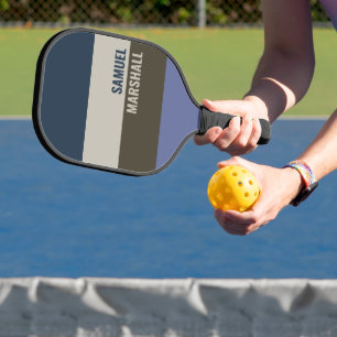 Palas De Pickleball Patrón de rayas azules y marrones