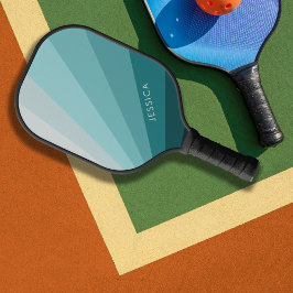 Palas De Pickleball Patrón de rayas retro azul de color azul pastel cl