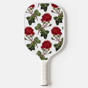 Palas De Pickleball Patrón de Rosa de largo estiércol rojo