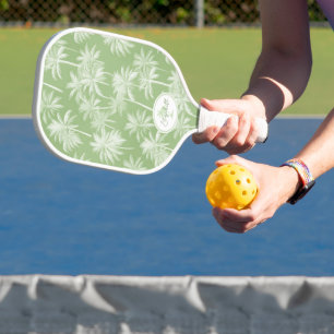 Palas De Pickleball Patrón de silueta de árbol de palmas hawaiano ID10