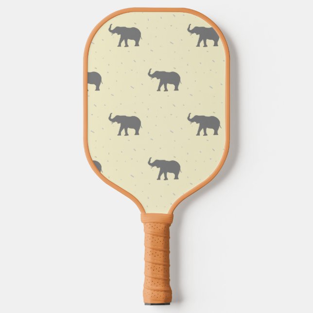 Palas De Pickleball Patrón de silueta de elefante gris (Anverso)