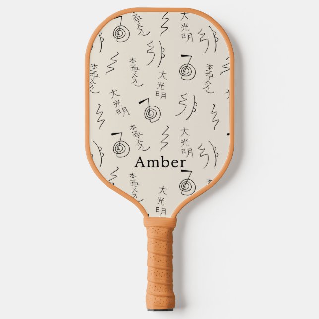 Palas De Pickleball Patrón de símbolos de Reiki monogramados - curació (Anverso)