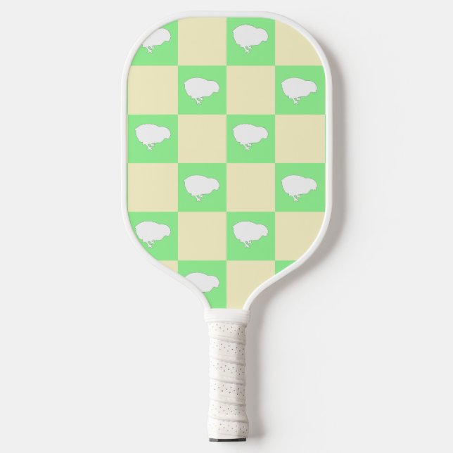 Palas De Pickleball Patrón de tablero de ajedrez de Pascua con motivo  (Anverso)