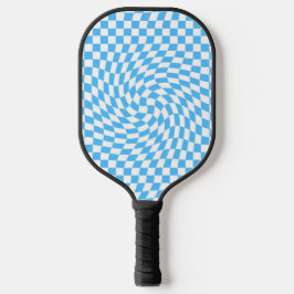 Palas De Pickleball Patrón de tablero de cheques azul y blanco claro