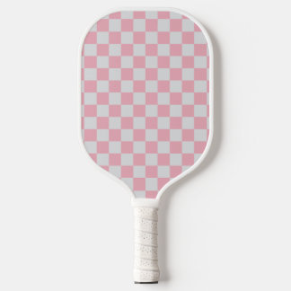 Palas De Pickleball Patrón de tablero de cheques rosados + grises