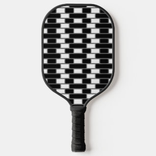 Palas De Pickleball Patrón De Tartan Tartán De Sillitoe Blanco Y Negro