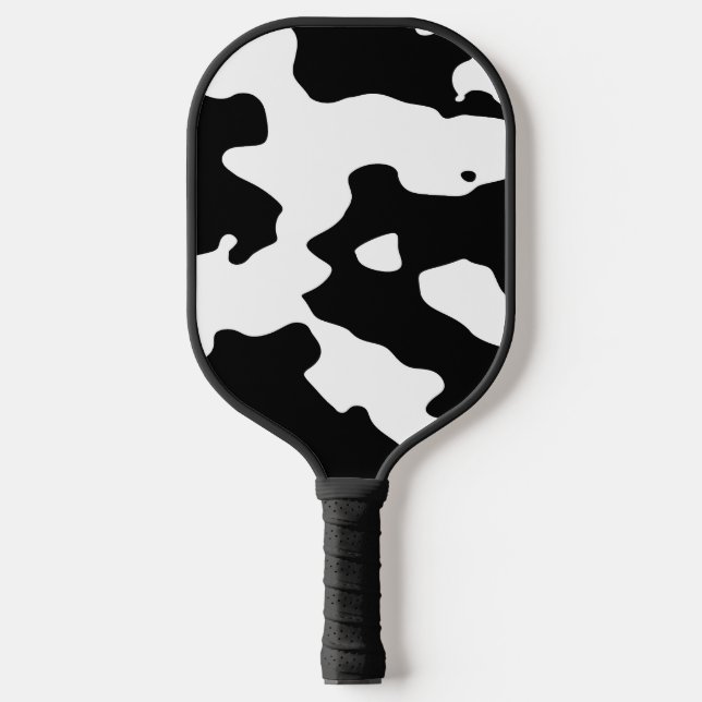 Palas De Pickleball Patrón de vaca negro y blanco (Anverso)