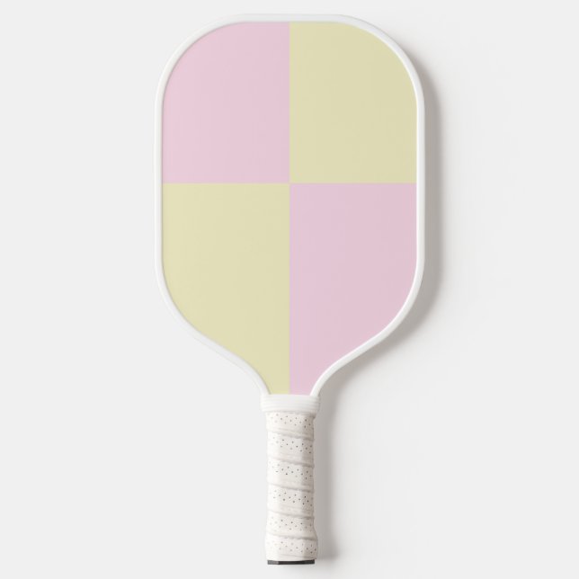 Palas De Pickleball Patrón de verificador rosa amarillo rosado (Anverso)