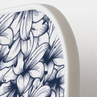 Palas De Pickleball Patrón esbozado de tinta de flor de Lily