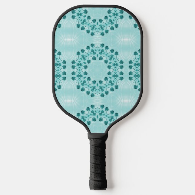 Palas De Pickleball Patrón floral, azul Verde azulado (Anverso)