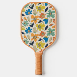 Palas De Pickleball Patrón floral boho dibujado a mano abstracto