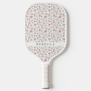 Palas De Pickleball Patrón floral de Coquette Nombre personalizado
