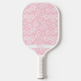 Palas De Pickleball Patrón floral de margarita rosada Nombre personali