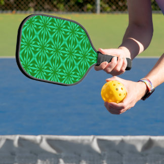 Palas De Pickleball Patrón floral de resumen verde