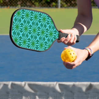 Palas De Pickleball Patrón Floral Resumen Verde Y Verde azulado