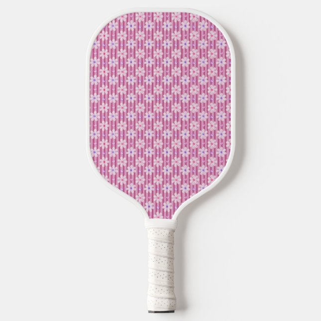 Palas De Pickleball Patrón floral rosado de bonito (Anverso)
