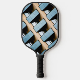Palas De Pickleball Patrón geométrico beige y azul