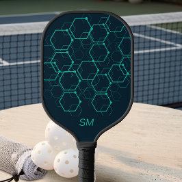 Palas De Pickleball Patrón geométrico de neón abstracto moderno