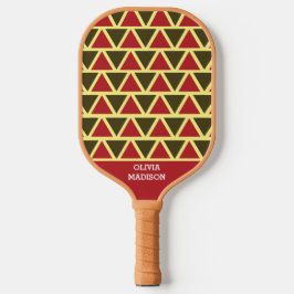 Palas De Pickleball Patrón geométrico del triángulo rojo verde persona