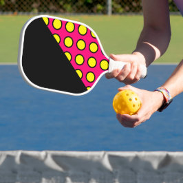 Palas De Pickleball Patrón geométrico moderno amarillo rosa negro