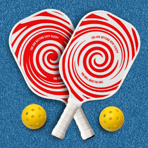 Palas De Pickleball Patrón hipnótico de natación blanca y roja diverti
