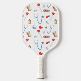 Palas De Pickleball Patrón médico blanco