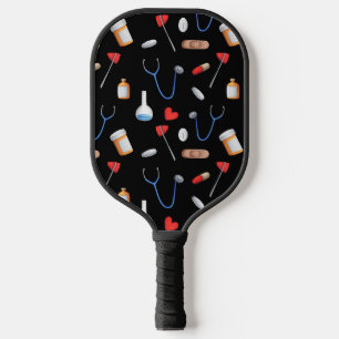 Palas De Pickleball Patrón médico negro