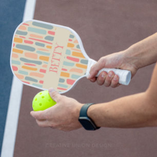 Palas De Pickleball Patrón moderno de guijarros de mediados de siglo