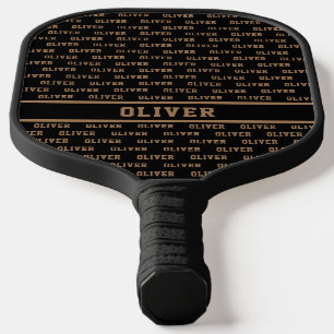 Palas De Pickleball Patrón moderno de nombres en negro